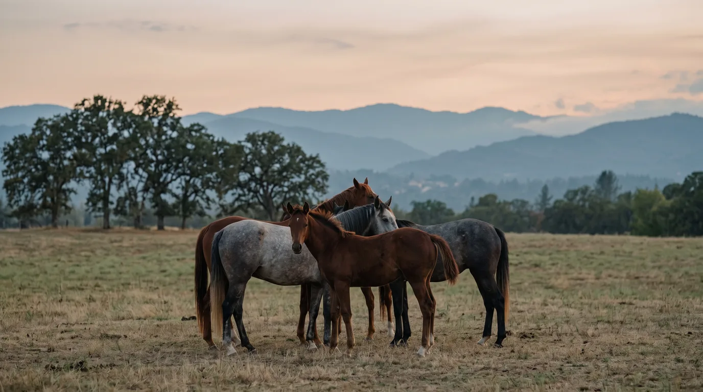 Chevaux en liberté, Les Écuries de la Rionde, Ain